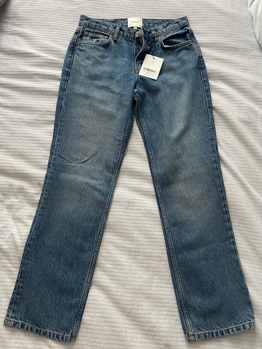 Reformation mid rise straight jeans, new with tags